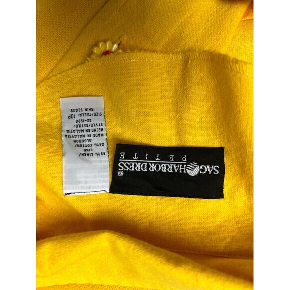 Sag Harbor 2 Piece Outfit Shacket And Tank Dress 10 P Linen Blend Flower Buttons - Picture 11 of 16